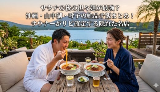 サウナの後の担々麺が最強？沖縄・山中湖・呼子の絶品サ飯まとめ！サウナーがリピ確定する隠れた名店