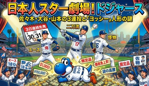 日本人スター劇場と化したドジャース！佐々木・大谷・山本の3連投と異様な高騰を見せる「ヨッシー」人形の謎