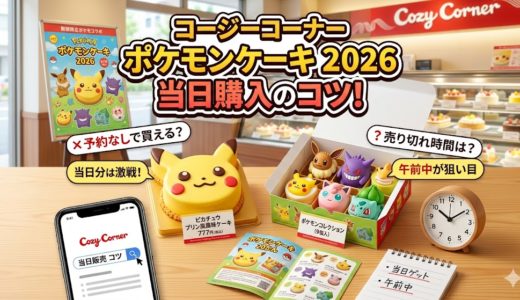 コージーコーナーのポケモンケーキ2026予約なしで買える？売り切れ時間や当日販売のコツを伝授！